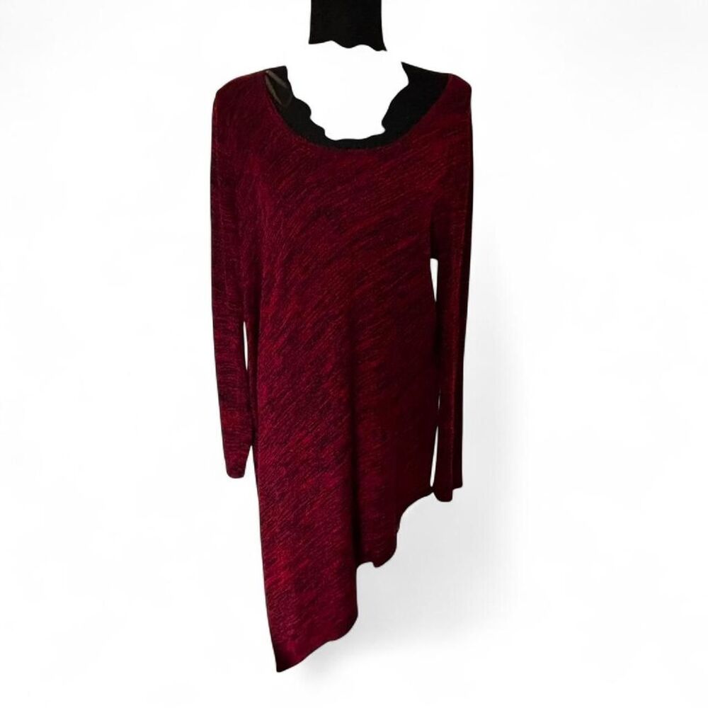 Soma Deep Red Heathered Asymmetrical Tunic Top - Size Large